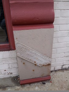 Mesker plaque on Bauer Building